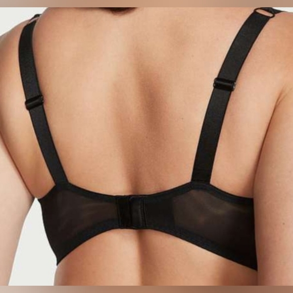 38DD ❤️Victoria's Secret Shine Strap PushUp Bra Black - Picture 2 of 4